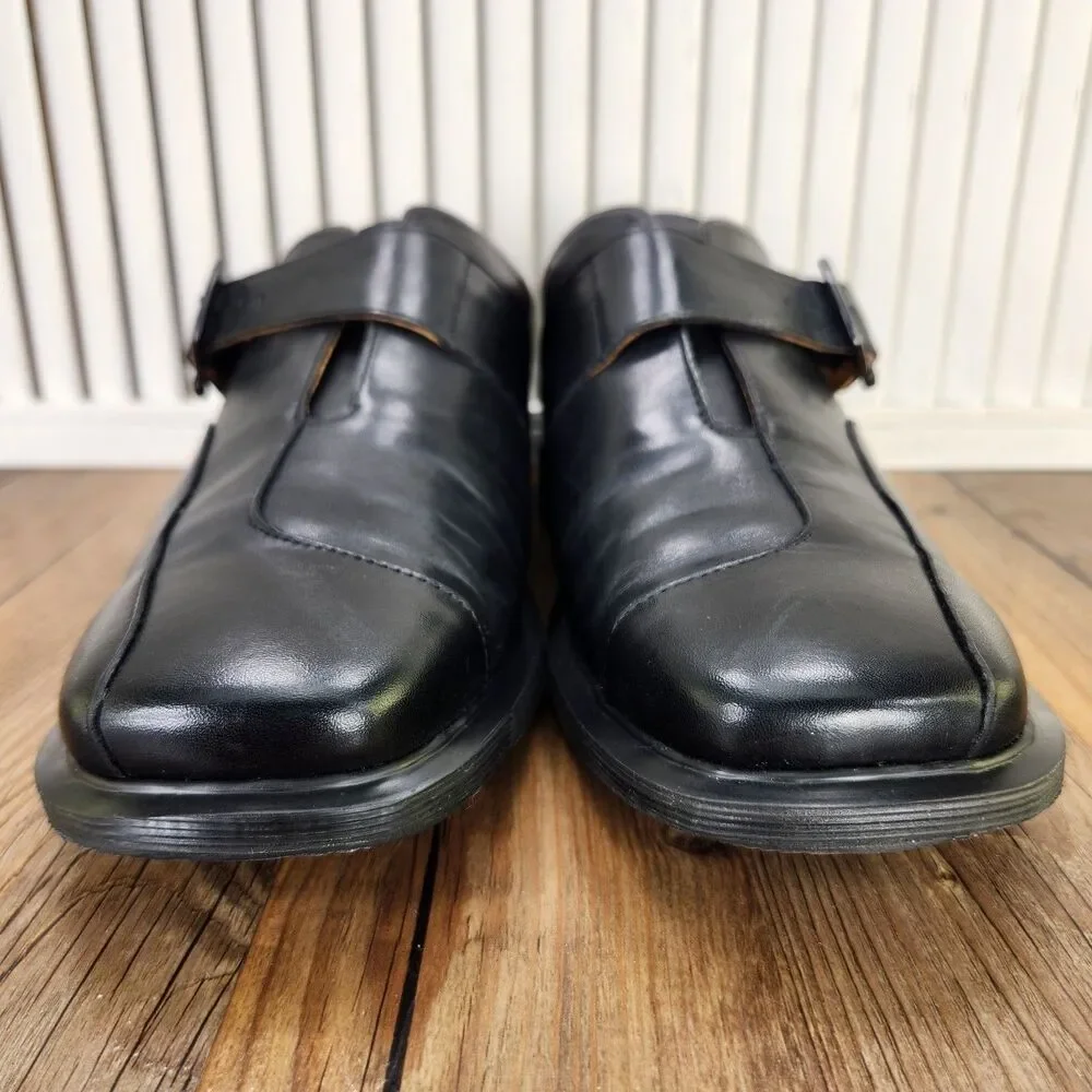 Dr Martens Monk Strap Loafers Mens Sz 10 Black Leather City Business Shoes 1C58